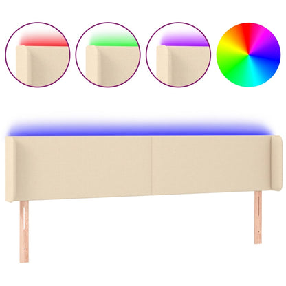 Hoofdbord LED 163x16x78/88 cm stof crèmekleurig 163 x 16 x 78/88 cm Crème