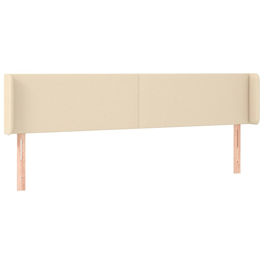 Hoofdbord Led Stof Kleurig 183 x 16 x 78/88 cm Crème