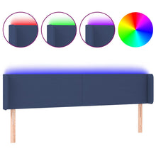Hoofdbord LED 183x16x78/88 cm stof blauw 183 x 16 x 78/88 cm Blauw