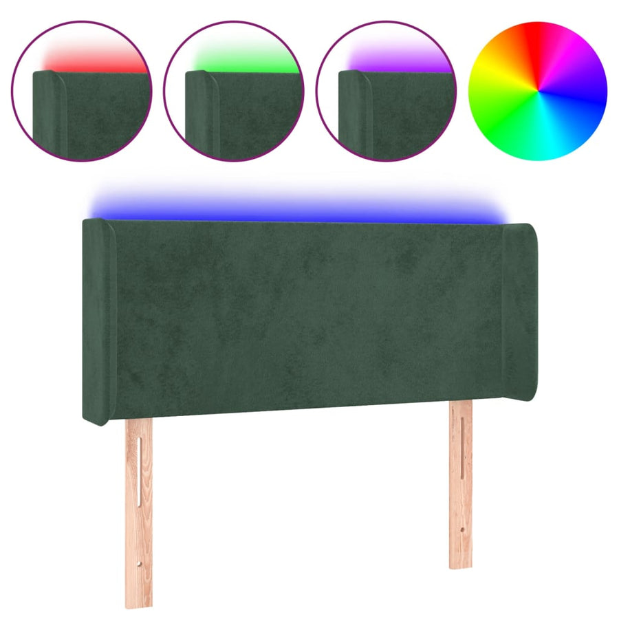 Hoofdbord Led 83X16X78/88 Cm Fluweel Donkergroen 83 x 16 x 78/88 cm