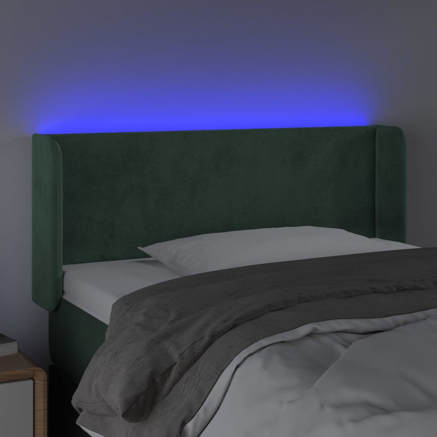 Hoofdbord Led 83X16X78/88 Cm Fluweel Donkergroen 83 x 16 x 78/88 cm