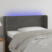 Headboard LED 93x16x78/88 cm velvet dark grey