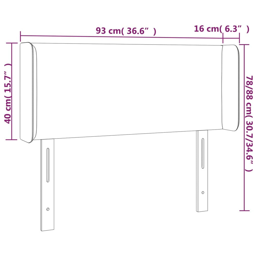 Hoofdbord Led Fluweel 93 x 16 x 78/88 cm Donkergroen