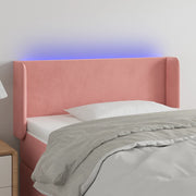 Headboard LED 93x16x78/88 cm velvet pink