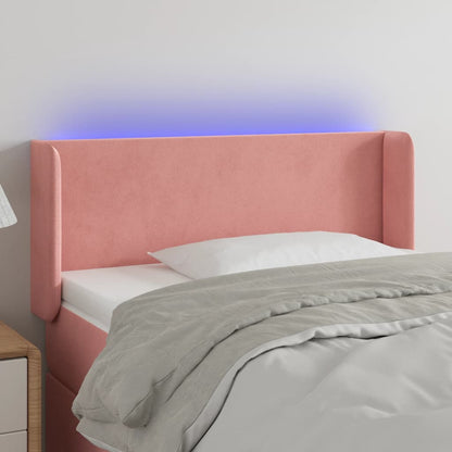 Hoofdbord Led Fluweel 93 x 16 x 78/88 cm Roze