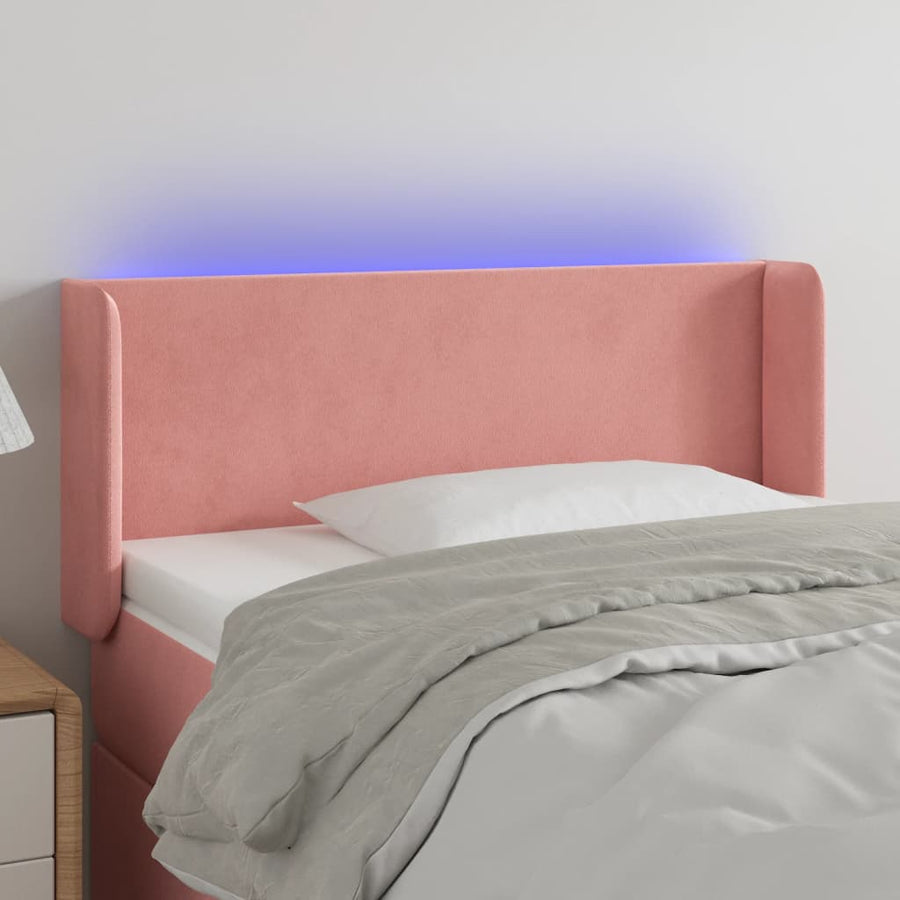 Hoofdbord Led Fluweel 93 x 16 x 78/88 cm Roze