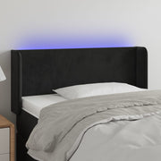 Hoofdbord 103x16x78/88 cm fluweel zwart LED