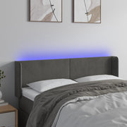 Hoofdbord 147x16x78/88 cm fluweel donkergrijs LED