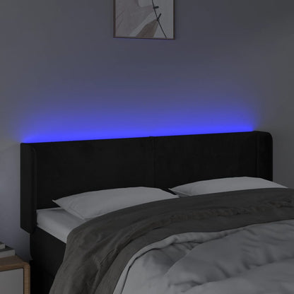 Hoofdbord Led 147X16X78/88 Cm Fluweel Zwart