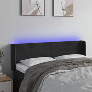 Hoofdbord 147x16x78/88 cm fluweel zwart LED