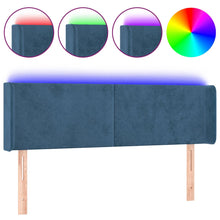 Hoofdbord Led Fluweel 1 147 x 16 x 78/88 cm Donkerblauw
