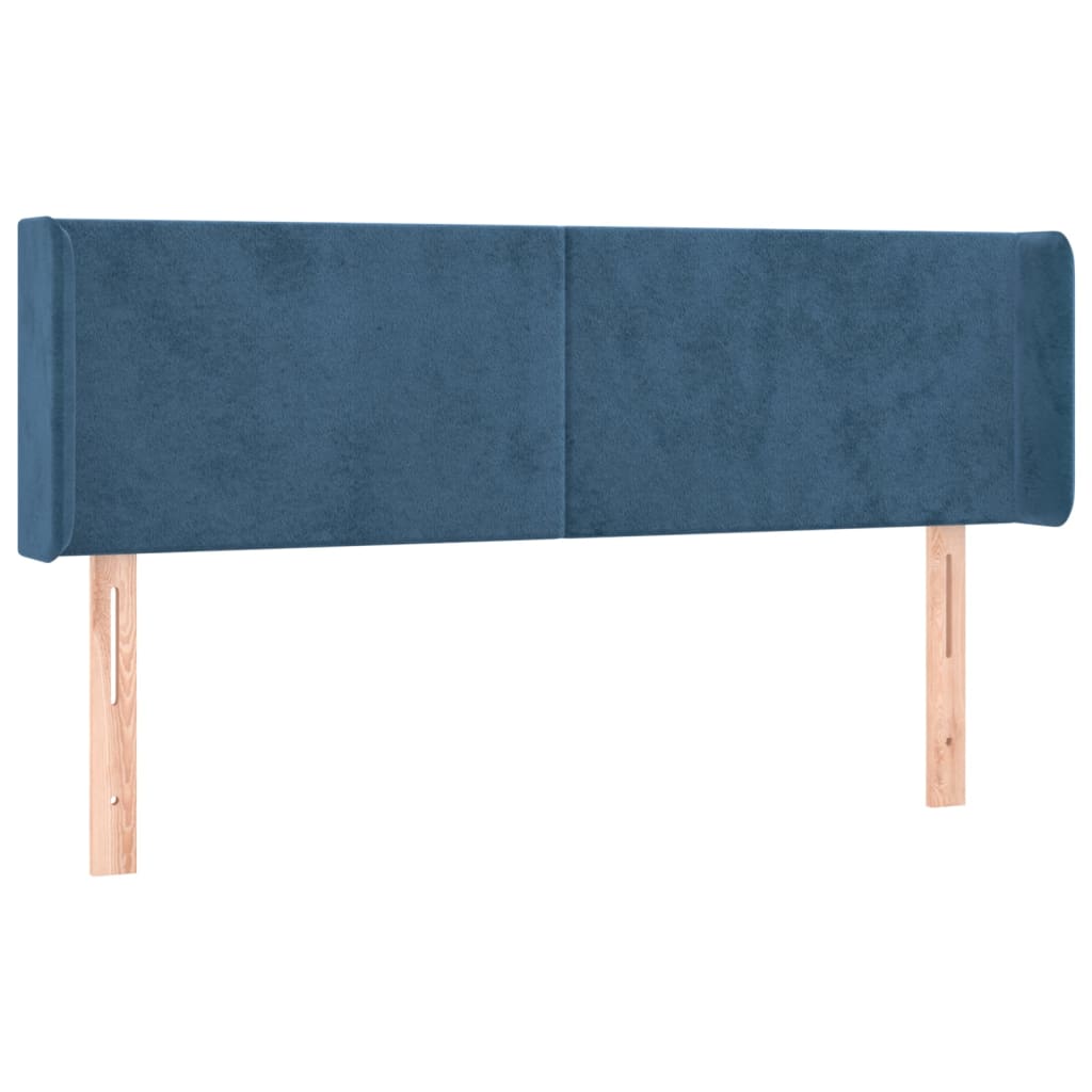 Hoofdbord Led Fluweel 1 147 x 16 x 78/88 cm Donkerblauw