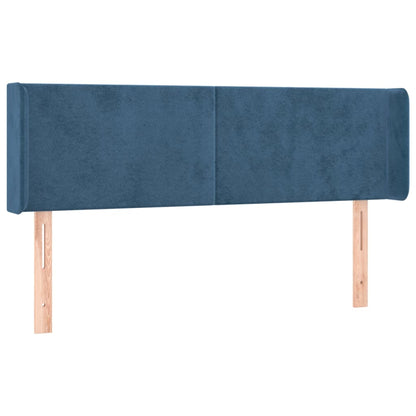 Hoofdbord Led Fluweel 1 147 x 16 x 78/88 cm Donkerblauw
