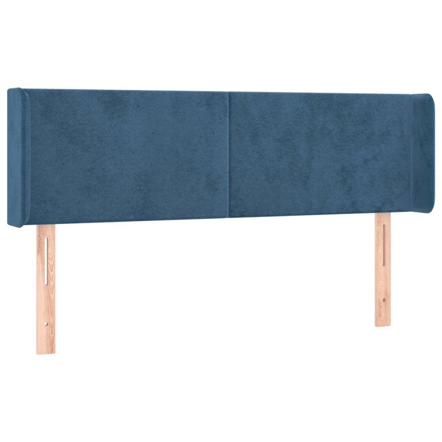 Hoofdbord Led Fluweel 1 147 x 16 x 78/88 cm Donkerblauw
