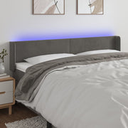 Headboard LED 163x16x78/88 cm velvet dark grey