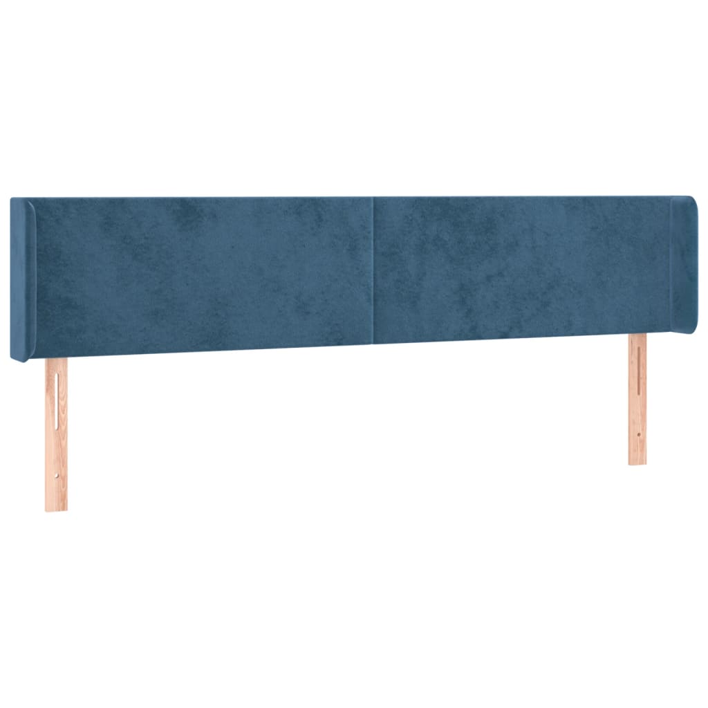 Hoofdbord Led 163X16X78/88 Cm Fluweel Donkerblauw
