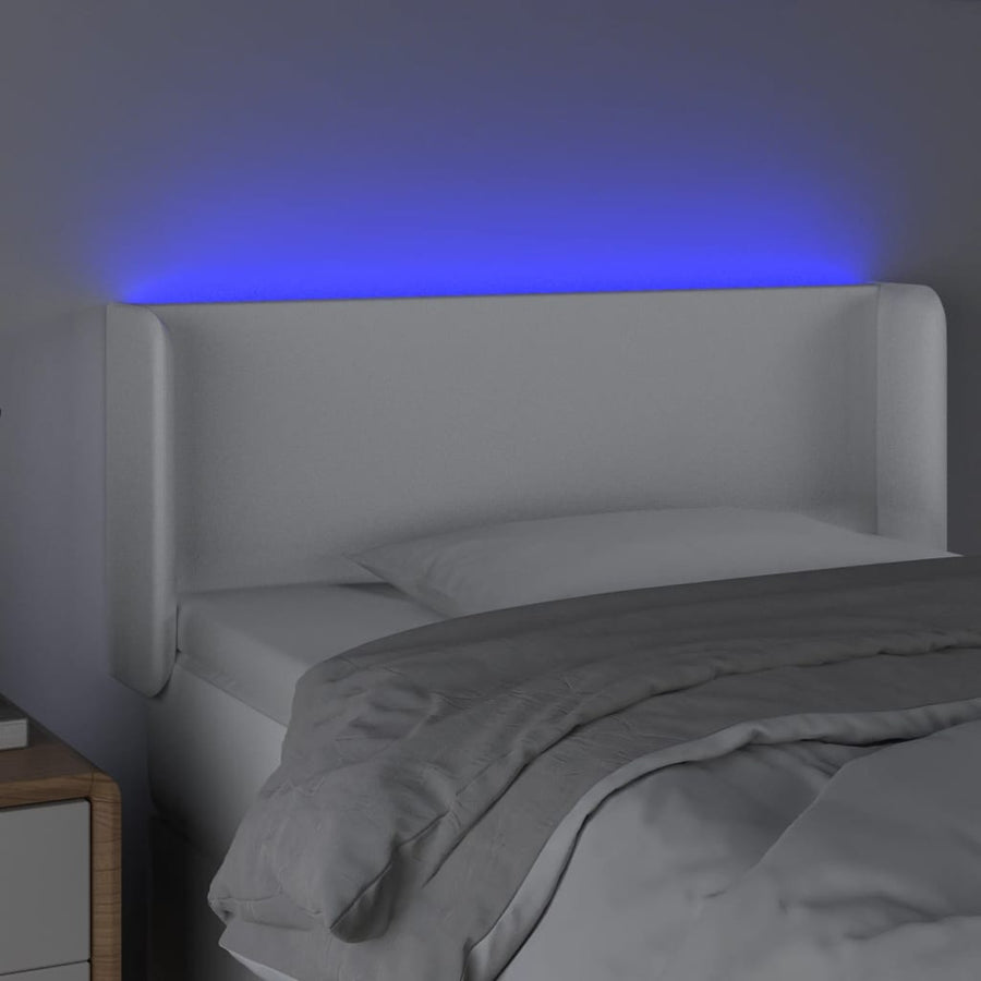 Hoofdbord LED 83x16x78/88 cm kunstleer wit 83 x 16 x 78/88 cm Wit