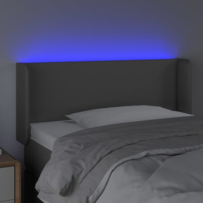 Hoofdbord LED 83x16x78/88 cm kunstleer grijs 83 x 16 x 78/88 cm Grijs