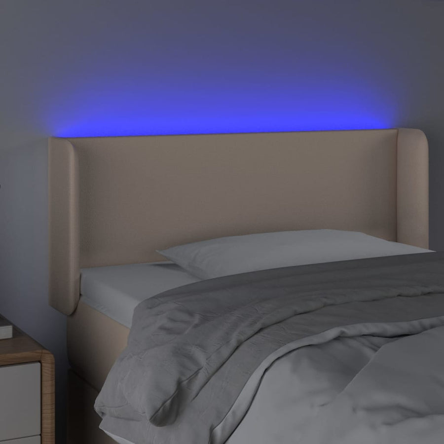 Hoofdbord LED 83x16x78/88 cm kunstleer cappuccinokleurig 83 x 16 x 78/88 cm Cappuccino