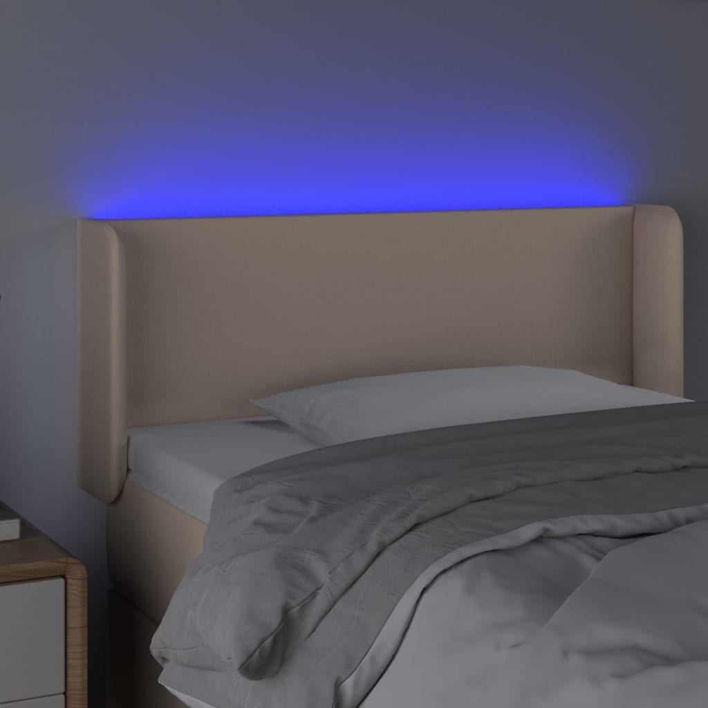 Hoofdbord Led Kunstleer Kleurig 93 x 16 x 78/88 cm Cappuccino