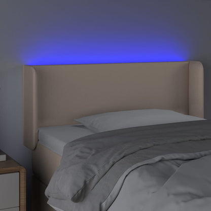 Hoofdbord Led Kunstleer Kleurig 93 x 16 x 78/88 cm Cappuccino