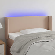 Hoofdbord 93x16x78/88 cm kunstleer cappuccino LED