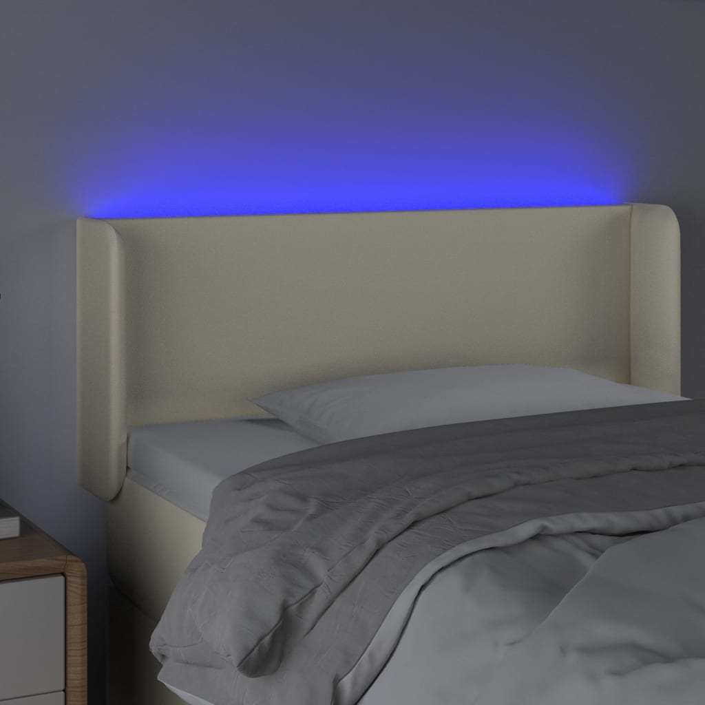Hoofdbord LED 103x16x78/88 cm kunstleer crèmekleurig 103 x 16 x 78/88 cm Crème