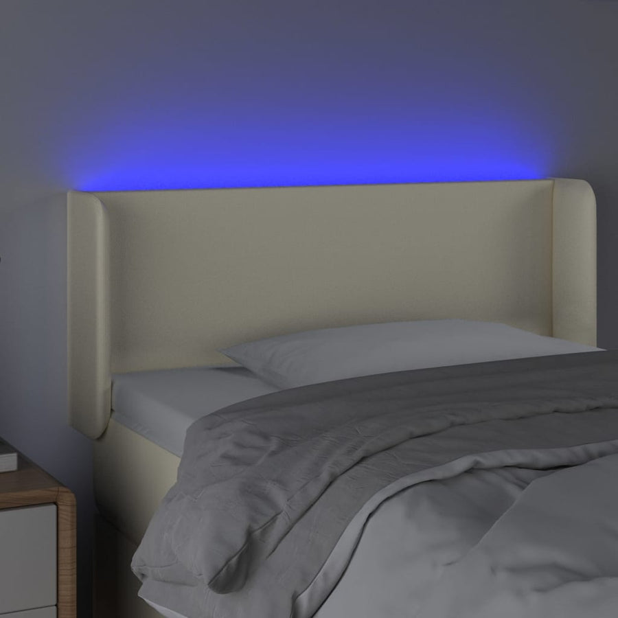 Hoofdbord LED 103x16x78/88 cm kunstleer crèmekleurig 103 x 16 x 78/88 cm Crème
