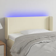 Hoofdbord 103x16x78/88 cm kunstleer crème LED