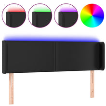 Hoofdbord LED 147x16x78/88 cm kunstleer zwart 147 x 16 x 78/88 cm Zwart