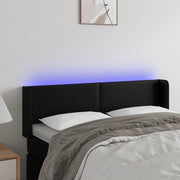 Hoofdbord 147 cm kunstleer zwart LED