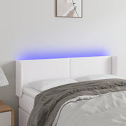 Hoofdbord 147x16x78/88 cm kunstleer wit met LED