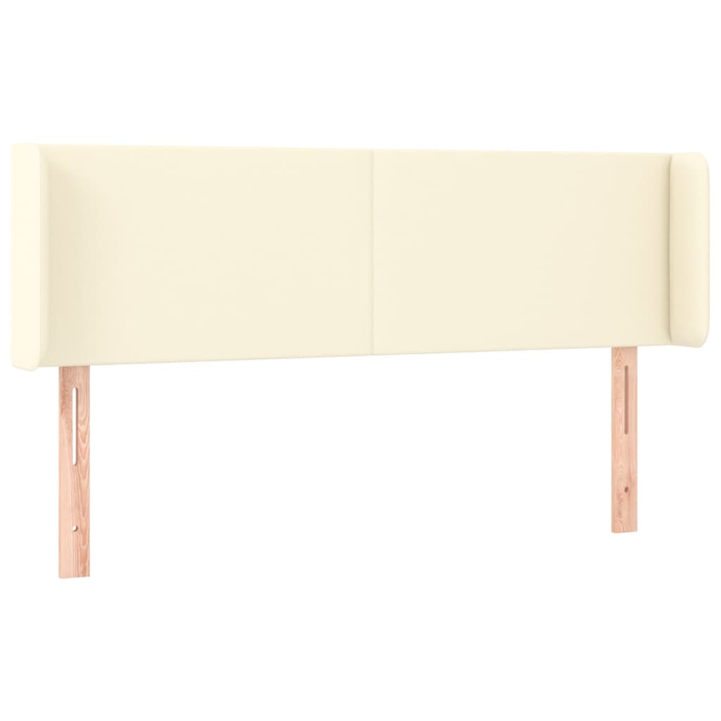Hoofdbord Led Kunstleer Kleurig 147 x 16 x 78/88 cm Crème
