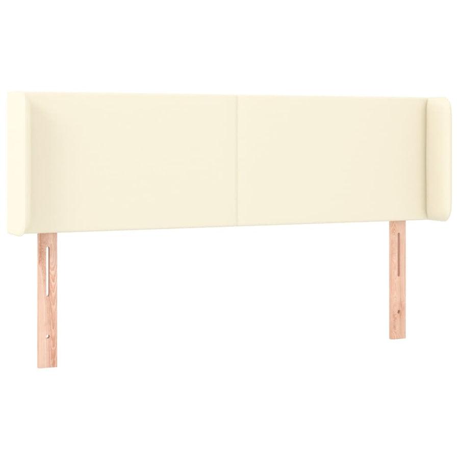 Hoofdbord Led Kunstleer Kleurig 147 x 16 x 78/88 cm Crème