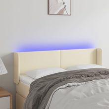 Hoofdbord Led Kunstleer Kleurig 147 x 16 x 78/88 cm Crème