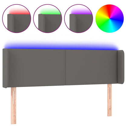 Hoofdbord Led Kunstleer 1 147 x 16 x 78/88 cm Grijs