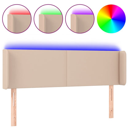 Hoofdbord LED 147x16x78/88 cm kunstleer cappuccinokleurig 147 x 16 x 78/88 cm Cappuccino
