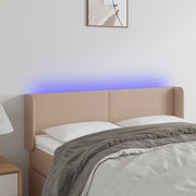 Hoofdbord 147x16x78/88 cm kunstleer cappuccino met LED