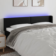Hoofdbord 183x16x78/88 cm kunstleer zwart LED