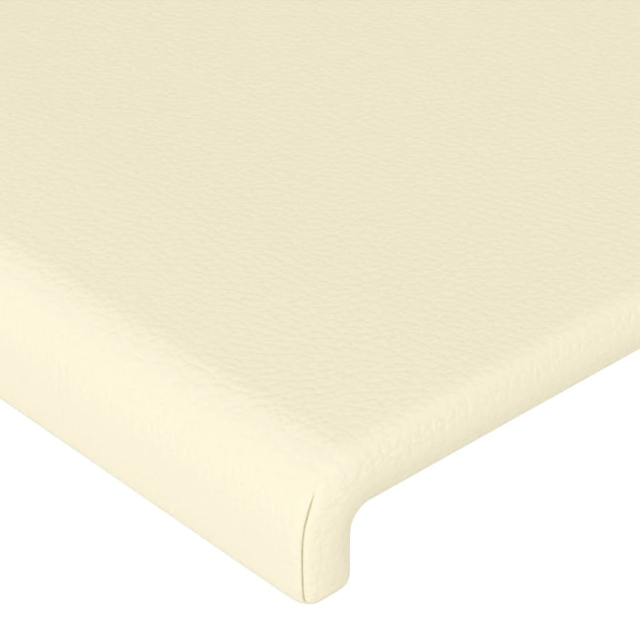 Hoofdbord Led 183X16X78/88 Cm Kunstleer Crèmekleurig
