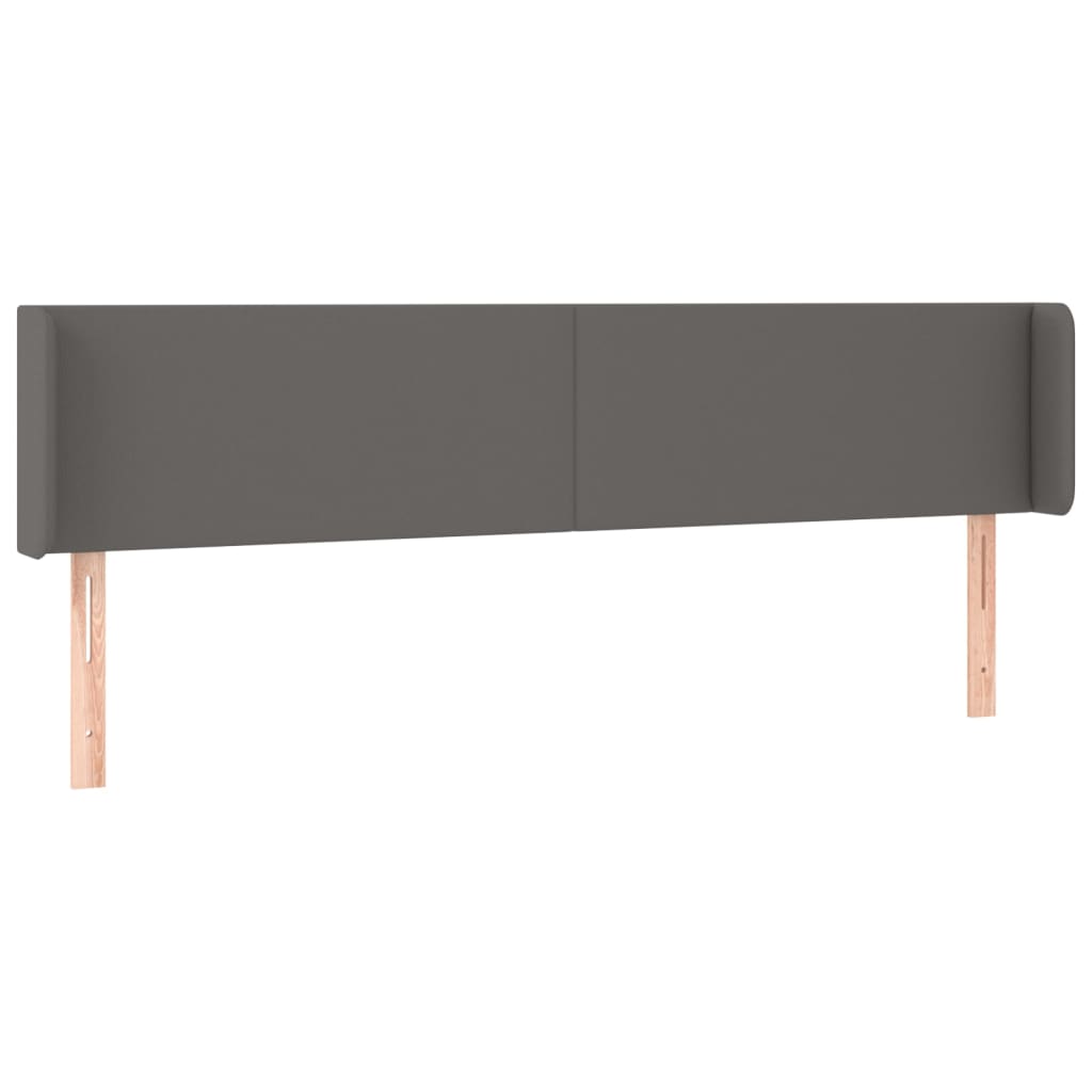 Hoofdbord LED 183x16x78/88 cm kunstleer grijs 183 x 16 x 78/88 cm Grijs