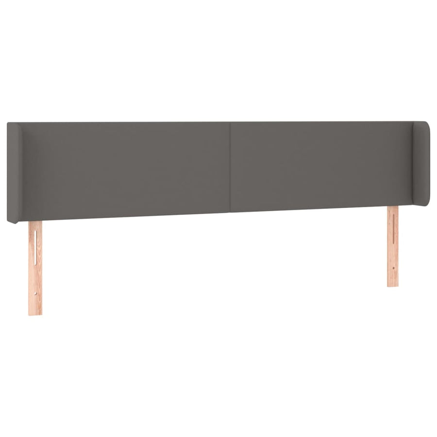 Hoofdbord LED 183x16x78/88 cm kunstleer grijs 183 x 16 x 78/88 cm Grijs