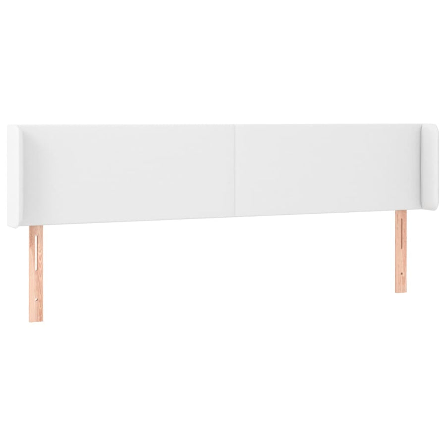 Hoofdbord LED 203x16x78/88 cm kunstleer wit 203 x 16 x 78/88 cm Wit