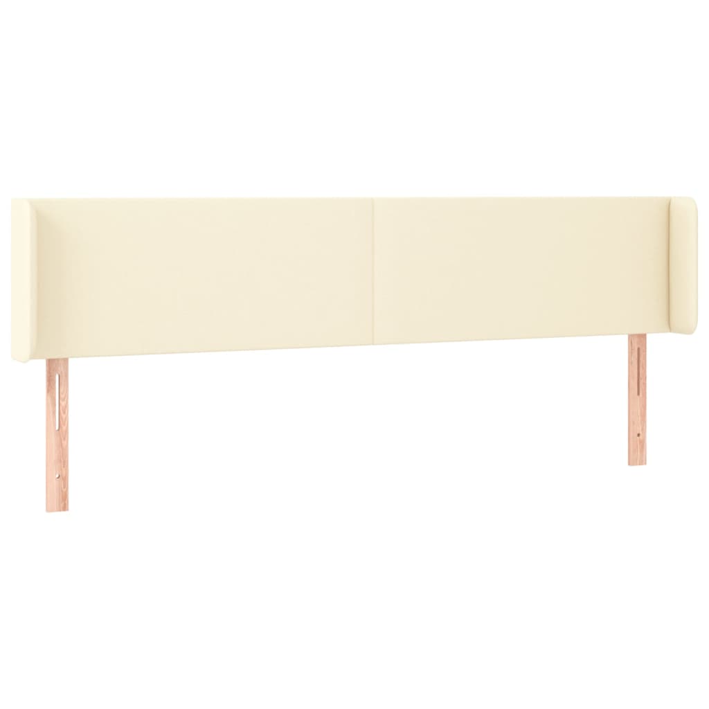 Hoofdbord Led Kunstleer Kleurig 203 x 16 x 78/88 cm Crème