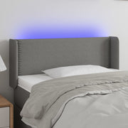 Hoofdbord LED 93x16x78/88 cm stof donkergrijs