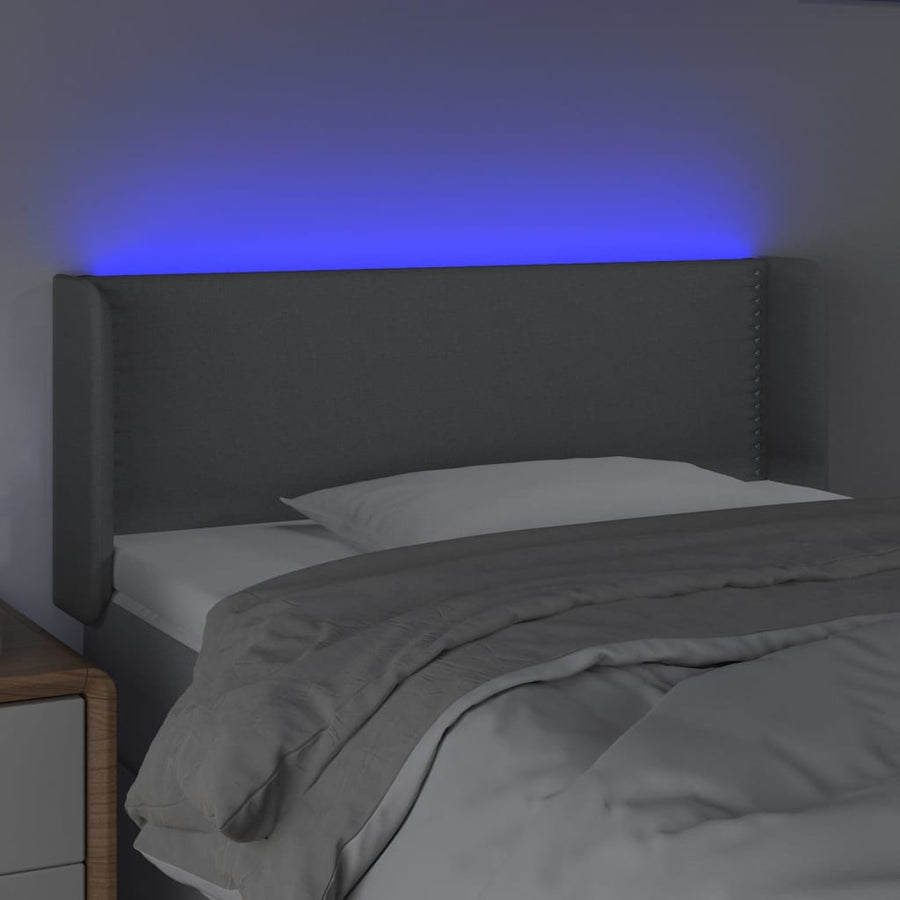 Hoofdbord Led Stof Lichtgrijs 103 x 16 x 78/88 cm