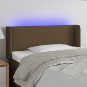 Hoofdbord LED 103x16x78/88 cm stof donkerbruin