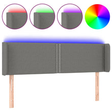 Hoofdbord Led Stof Donkergrijs 147 x 16 x 78/88 cm