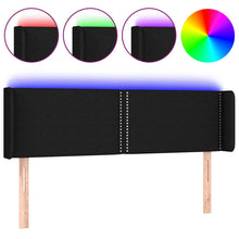 Hoofdbord Led Stof Zwart 147 x 16 x 78/88 cm