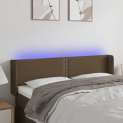 Hoofdbord LED 147x16x78/88 cm stof donkerbruin